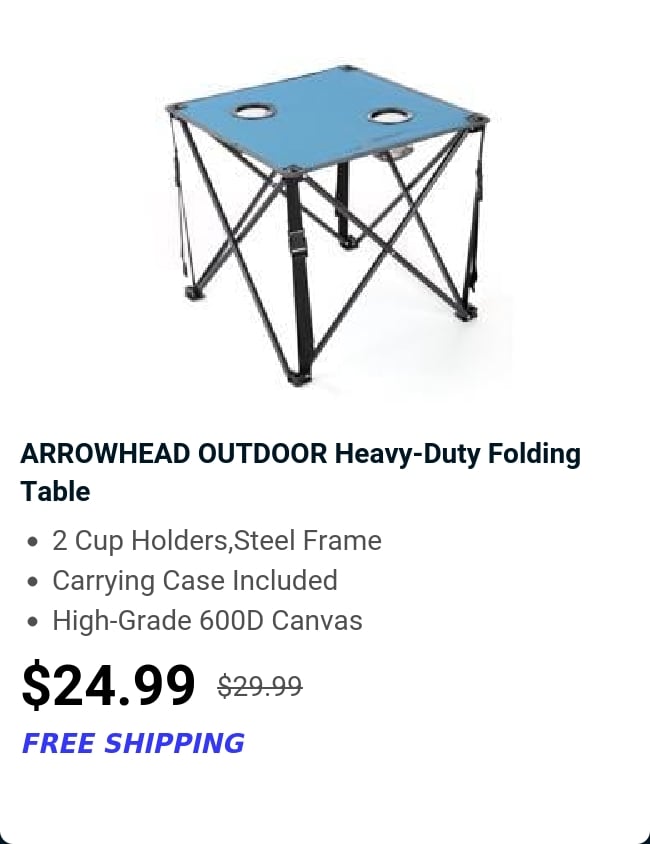 ARROWHEAD OUTDOOR Heavy-Duty Folding Table 