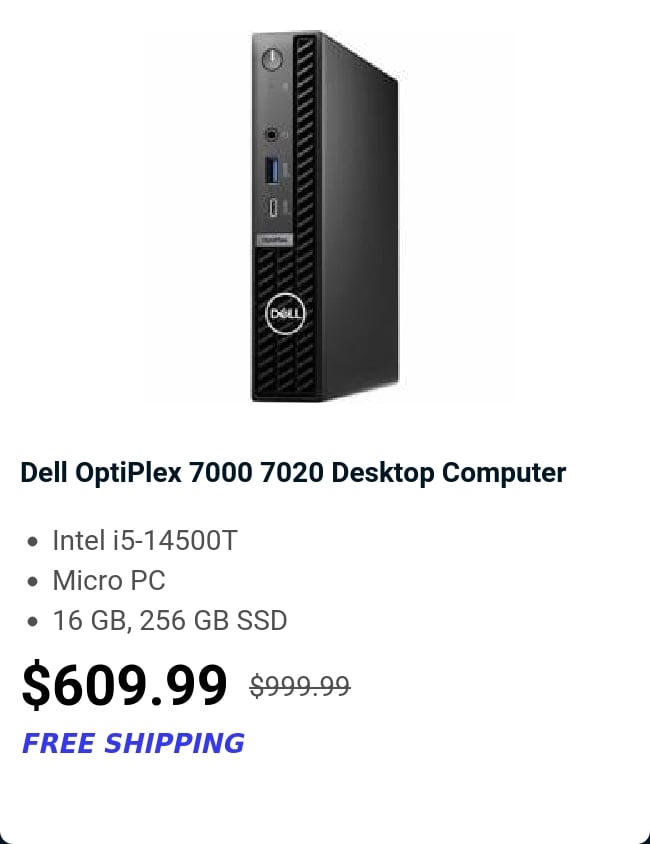 Dell OptiPlex 7000 7020 Desktop Computer 