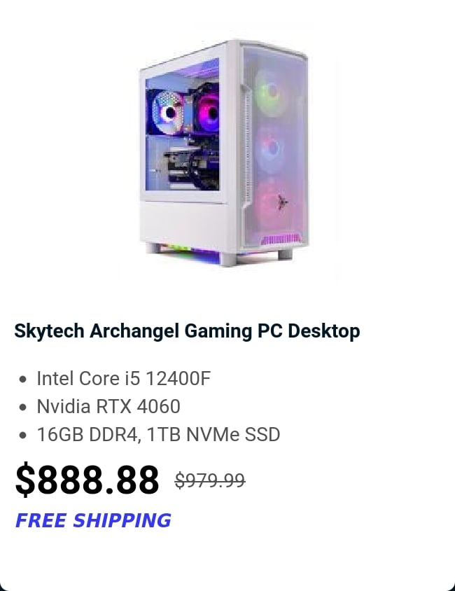 Skytech Archangel Gaming PC Desktop 