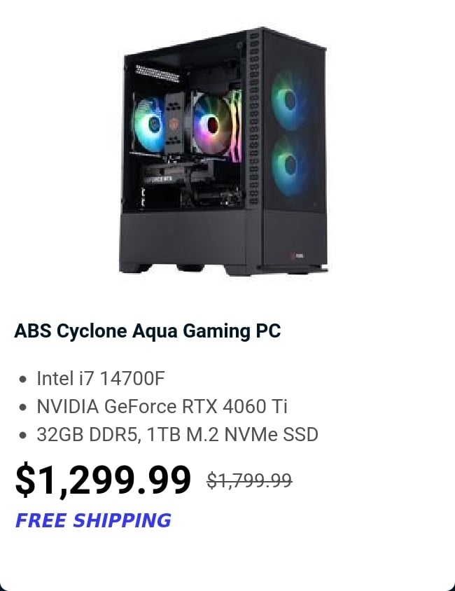 ABS Cyclone Aqua Gaming PC 