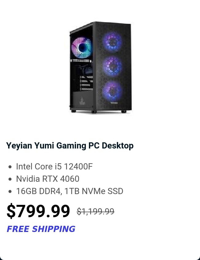 Yeyian Yumi Gaming PC Desktop 