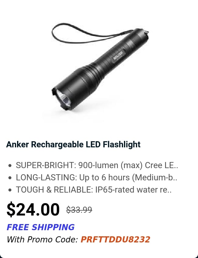 Anker Rechargeable LED Flashlight 