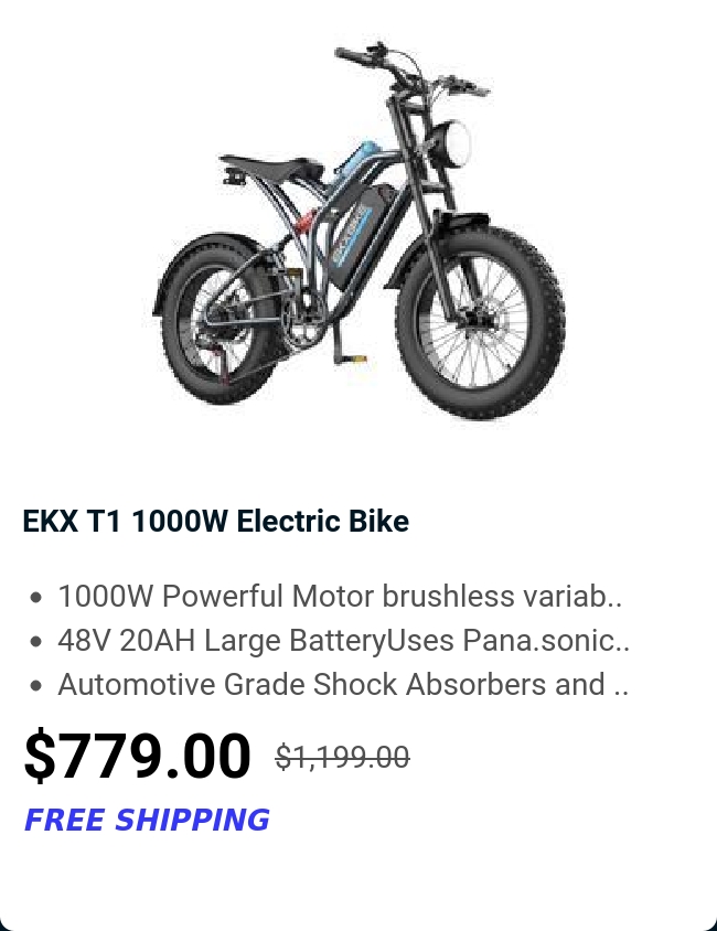 EKX T1 1000W Electric Bike 