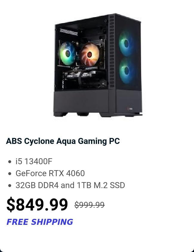 ABS Cyclone Aqua Gaming PC 