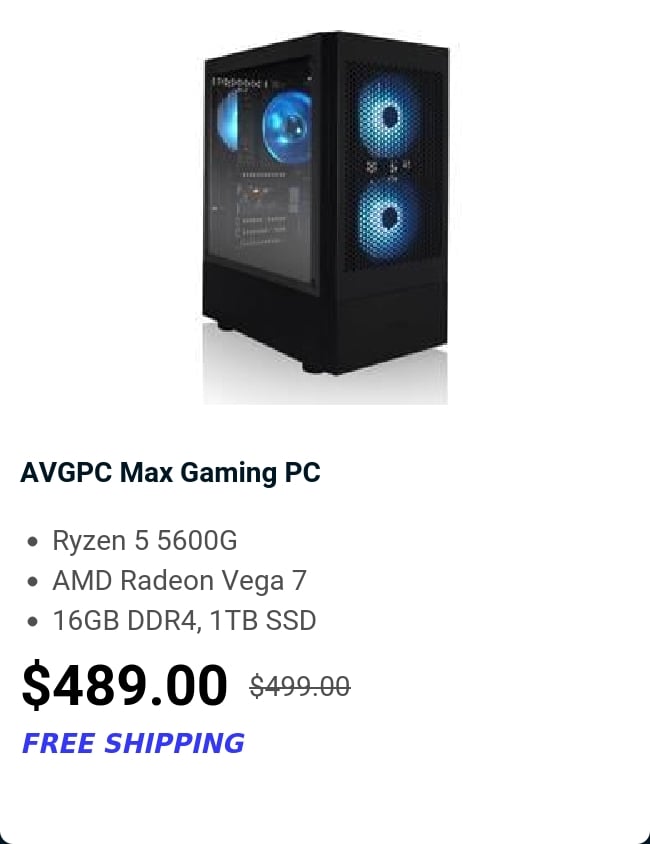 AVGPC Max Gaming PC 