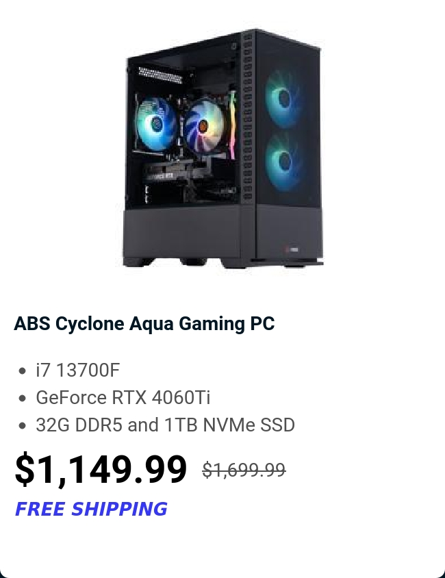 ABS Cyclone Aqua Gaming PC 