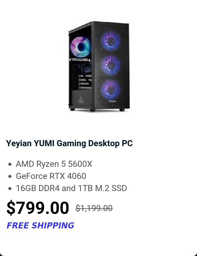 Yeyian YUMI Gaming Desktop PC 