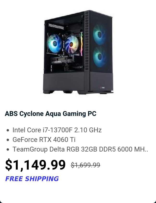 ABS Cyclone Aqua Gaming PC 