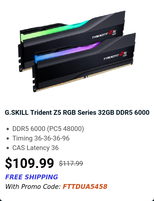 G.SKILL Trident Z5 RGB Series 32GB DDR5 6000 