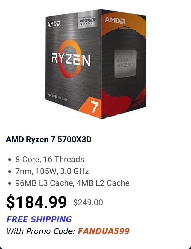 AMD Ryzen 7 5700X3D 