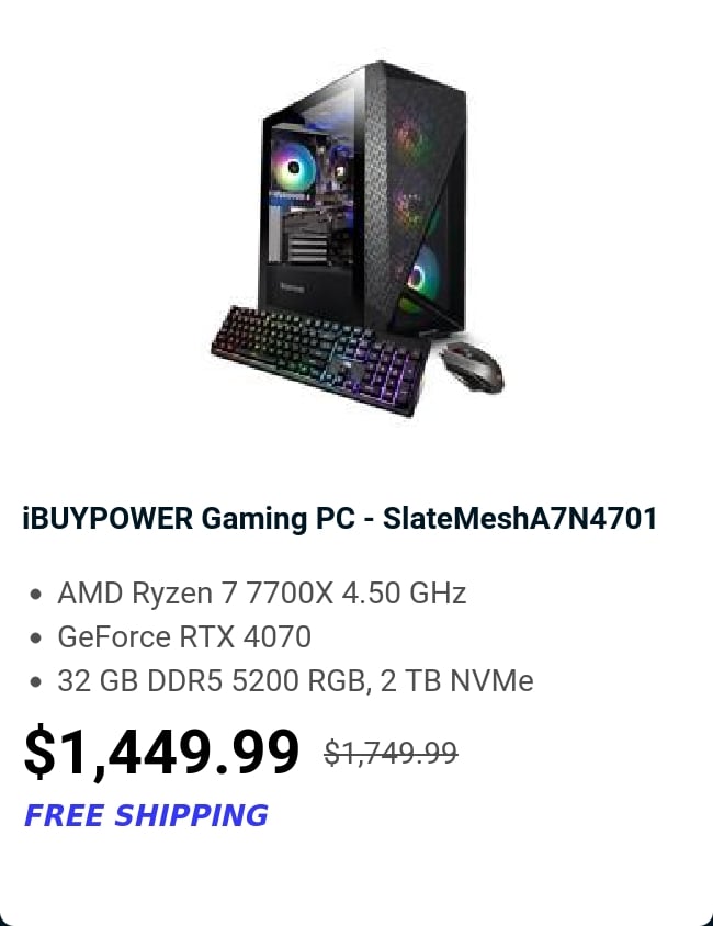 iBUYPOWER Gaming PC - SlateMeshA7N4701 