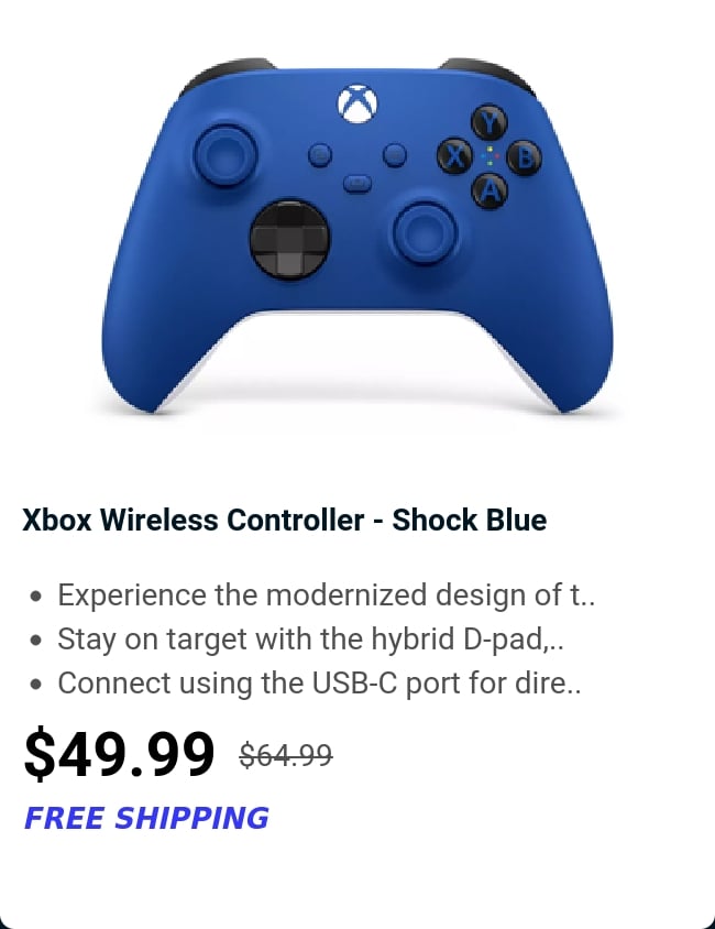 Xbox Wireless Controller - Shock Blue 