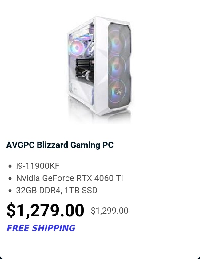 AVGPC Blizzard Gaming PC 