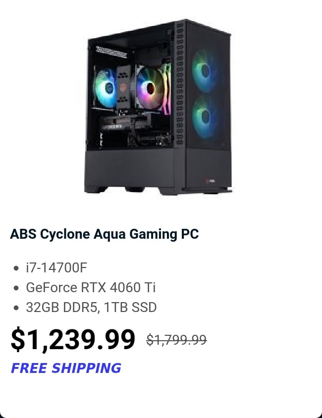 ABS Cyclone Aqua Gaming PC 