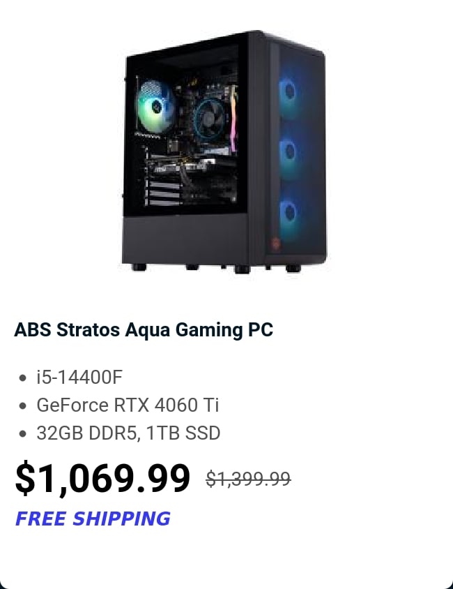 ABS Stratos Aqua Gaming PC 