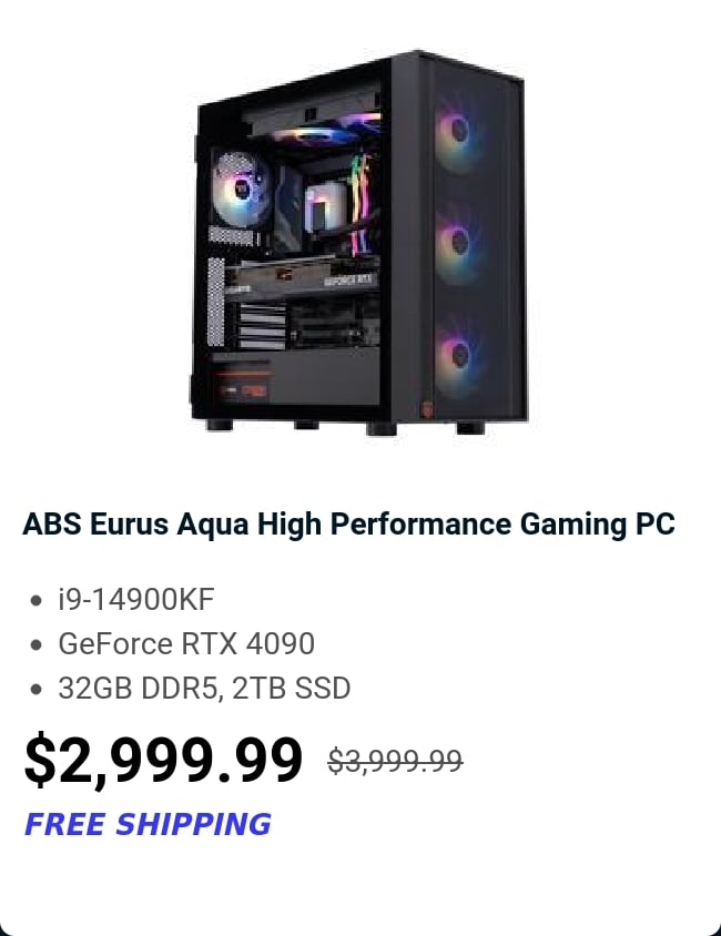 ABS Eurus Aqua High Performance Gaming PC 