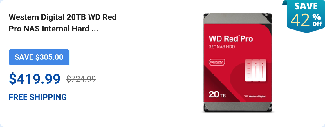 Western Digital 20TB WD Red Pro NAS Internal Hard ...