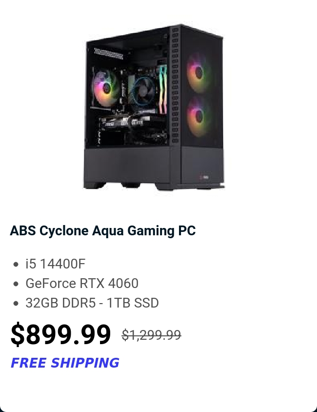 ABS Cyclone Aqua Gaming PC 