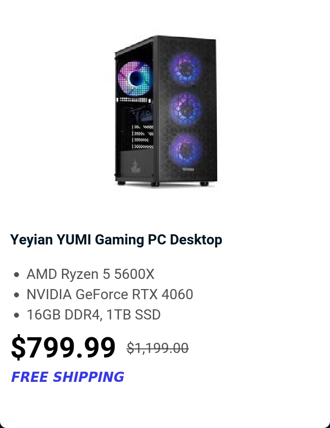 Yeyian YUMI Gaming PC Desktop 