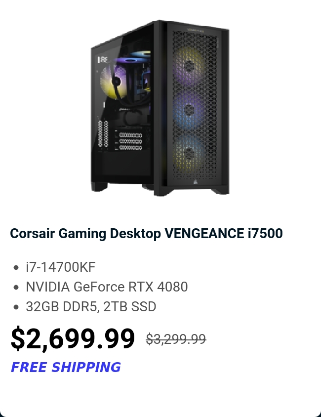Corsair Gaming Desktop VENGEANCE i7500 