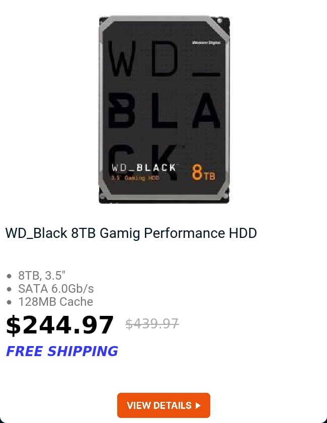 WD_Black 8TB Gamig Performance HDD 