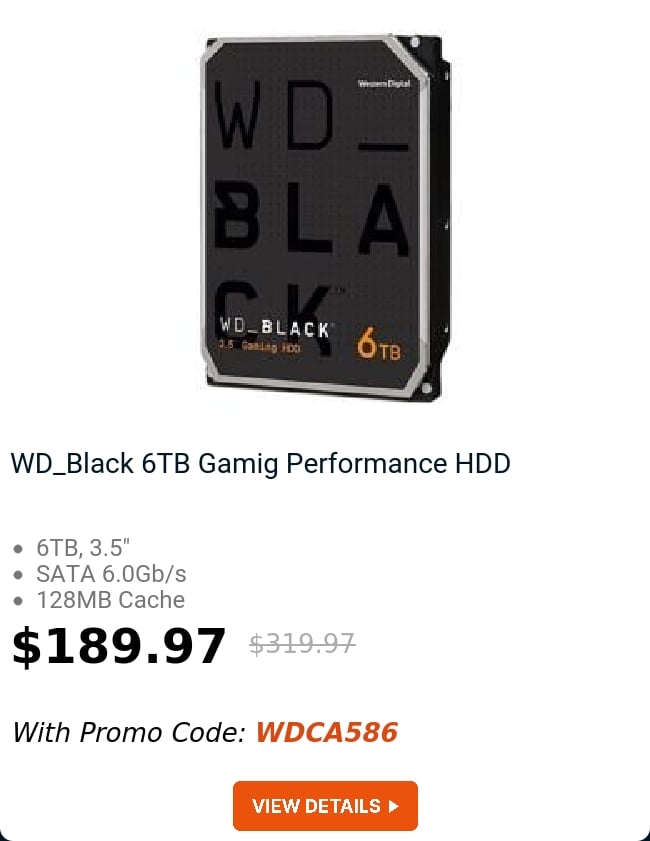 WD_Black 6TB Gamig Performance HDD 