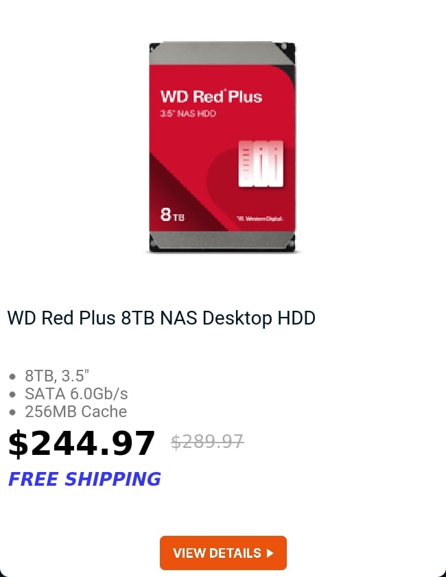 WD Red Plus 8TB NAS Desktop HDD 