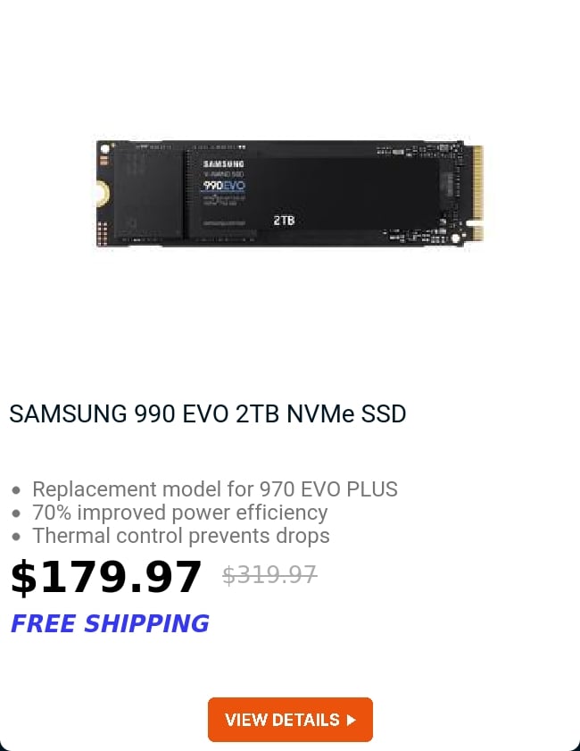 SAMSUNG 990 EVO 2TB NVMe SSD 