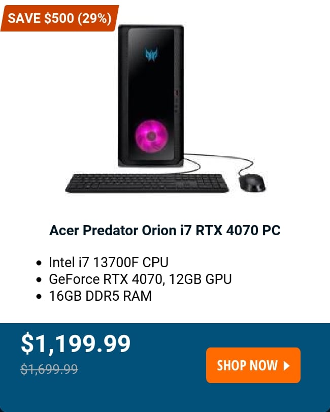 Acer Predator Orion i7 RTX 4070 PC 