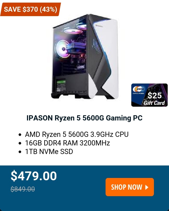 IPASON Ryzen 5 5600G Gaming PC 