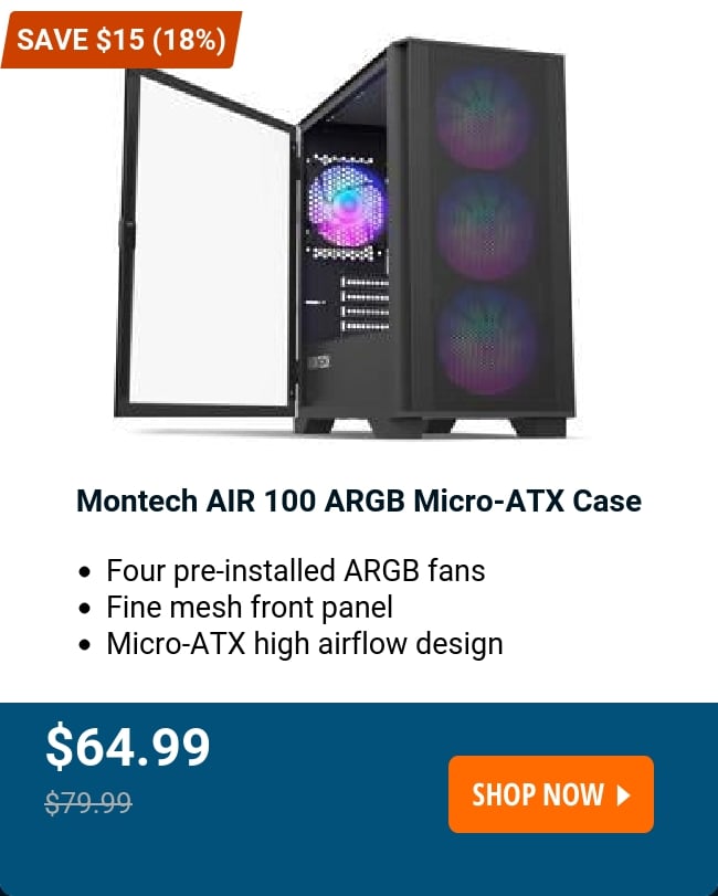 Montech AIR 100 ARGB Micro-ATX Case 