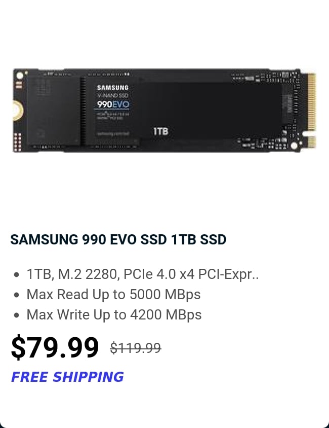 SAMSUNG 990 EVO SSD 1TB SSD 