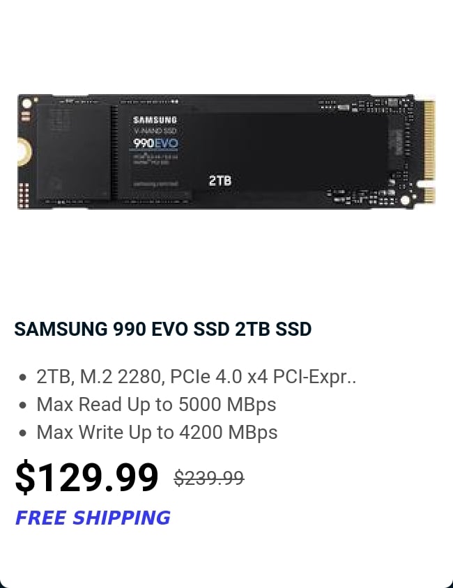 SAMSUNG 990 EVO SSD 2TB SSD 