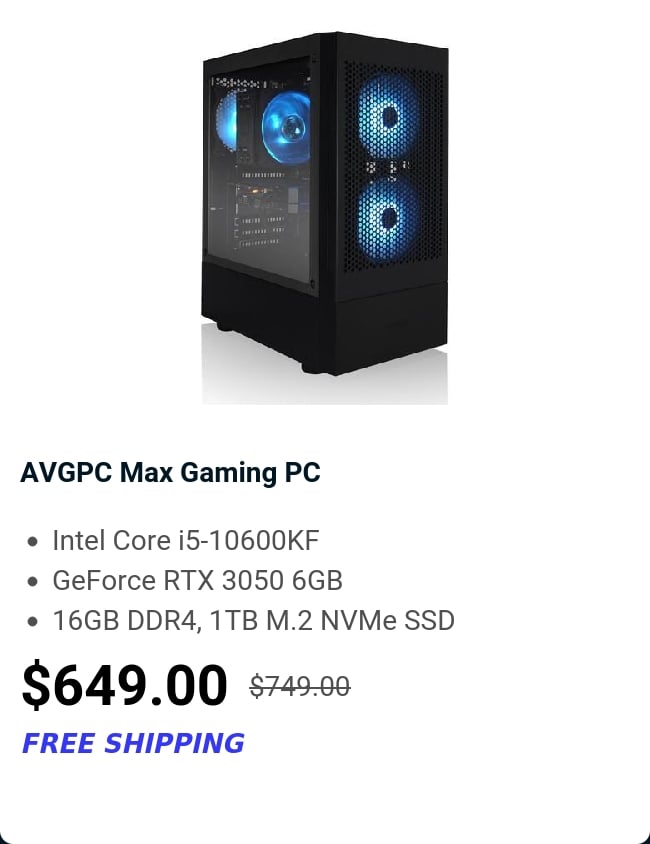 AVGPC Max Gaming PC 