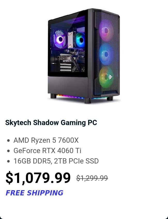 Skytech Shadow Gaming PC 