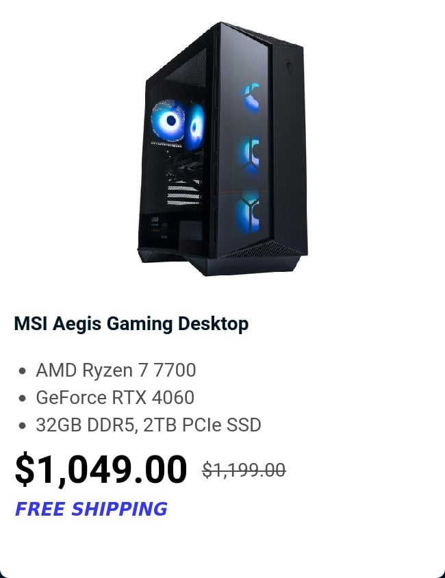 MSI Aegis Gaming Desktop 