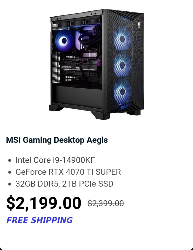 MSI Gaming Desktop Aegis 