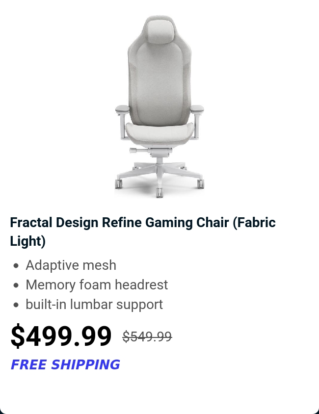 Fractal Design Refine Gaming Chair (Fabric Light) 