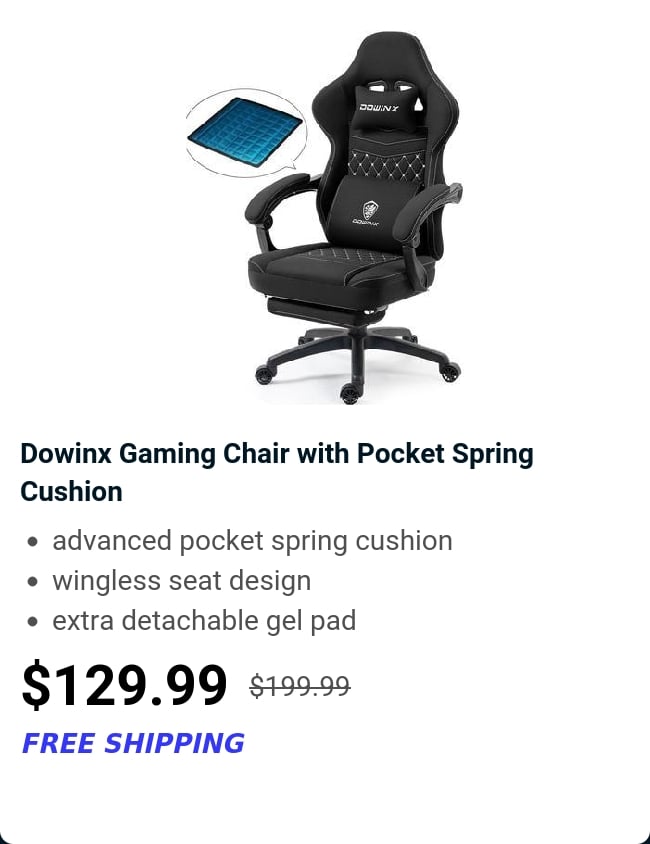 Dowinx Gaming Chair with Pocket Spring Cushion 