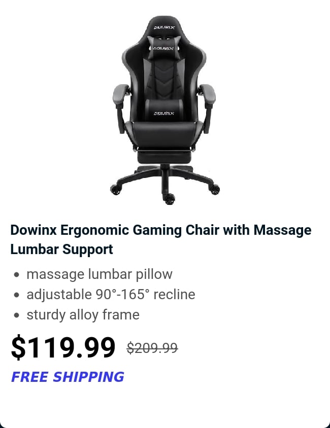 Dowinx Ergonomic Gaming Chair with Massage Lumbar Support 