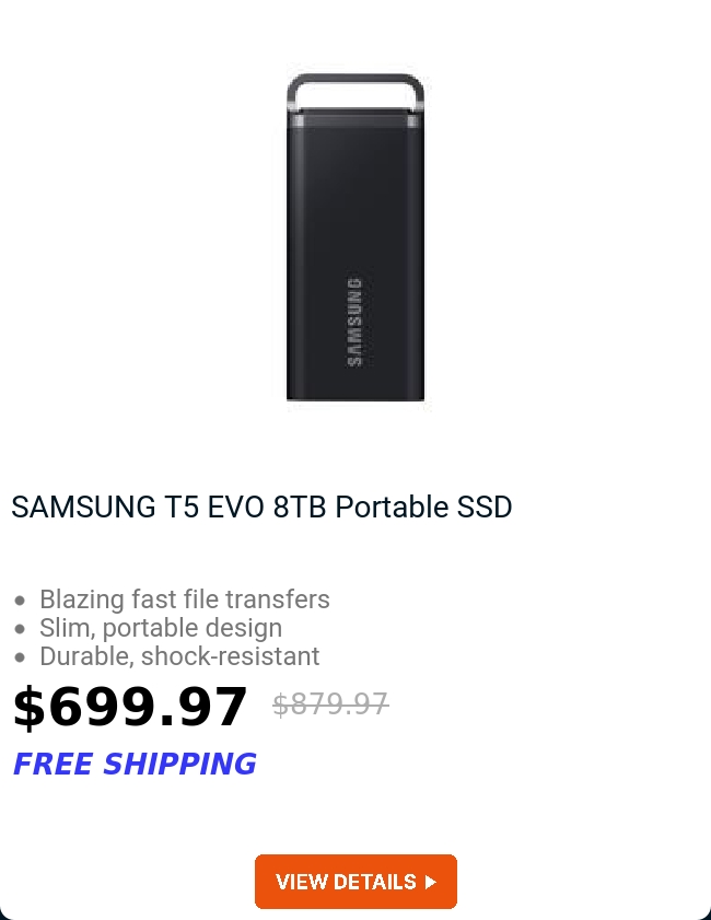 SAMSUNG T5 EVO 8TB Portable SSD 