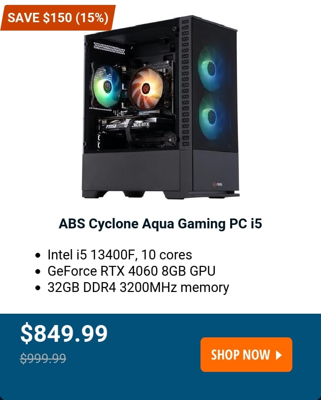 ABS Cyclone Aqua Gaming PC i5 