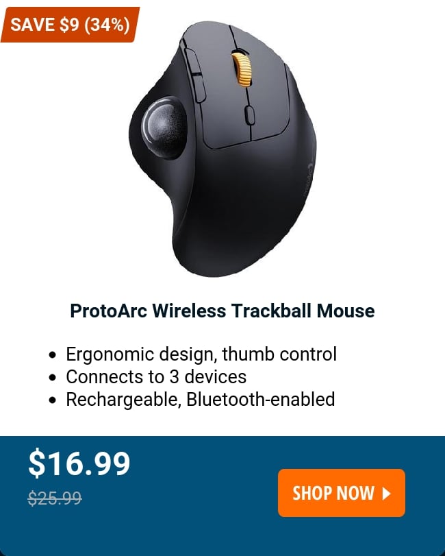 ProtoArc Wireless Trackball Mouse 