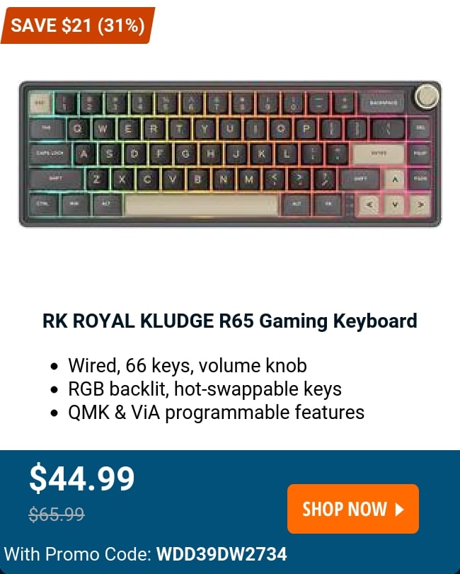 RK ROYAL KLUDGE R65 Gaming Keyboard 