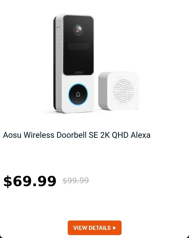 Aosu Wireless Doorbell SE 2K QHD Alexa 