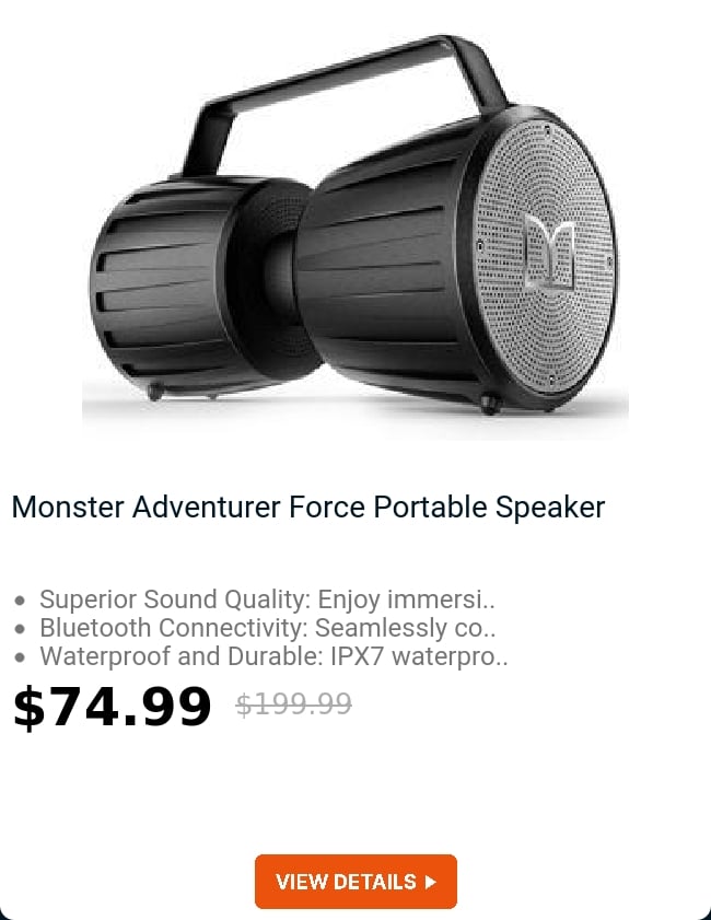 Monster Adventurer Force Portable Speaker 