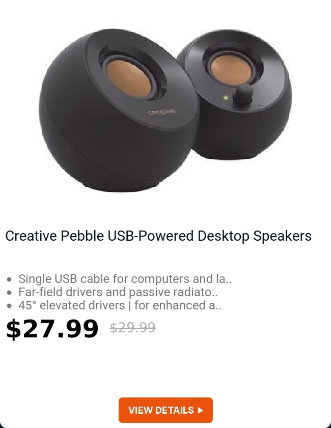 Creative Pebble USB-Powered Desktop Speakers 