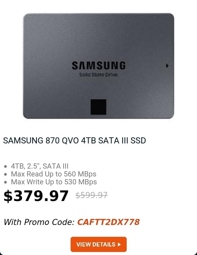 SAMSUNG 870 QVO 4TB SATA III SSD 