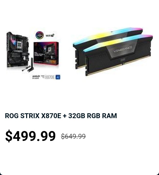 ROG STRIX X870E + 32GB RGB RAM 