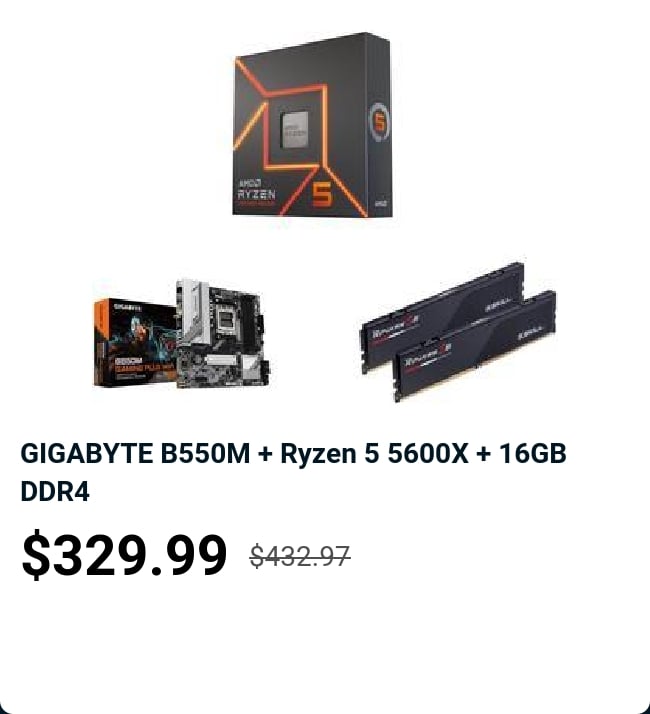 GIGABYTE B550M + Ryzen 5 5600X + 16GB DDR4 